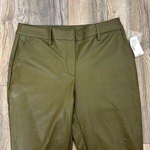 #144 NWT Cleo Pleather Olive Pants